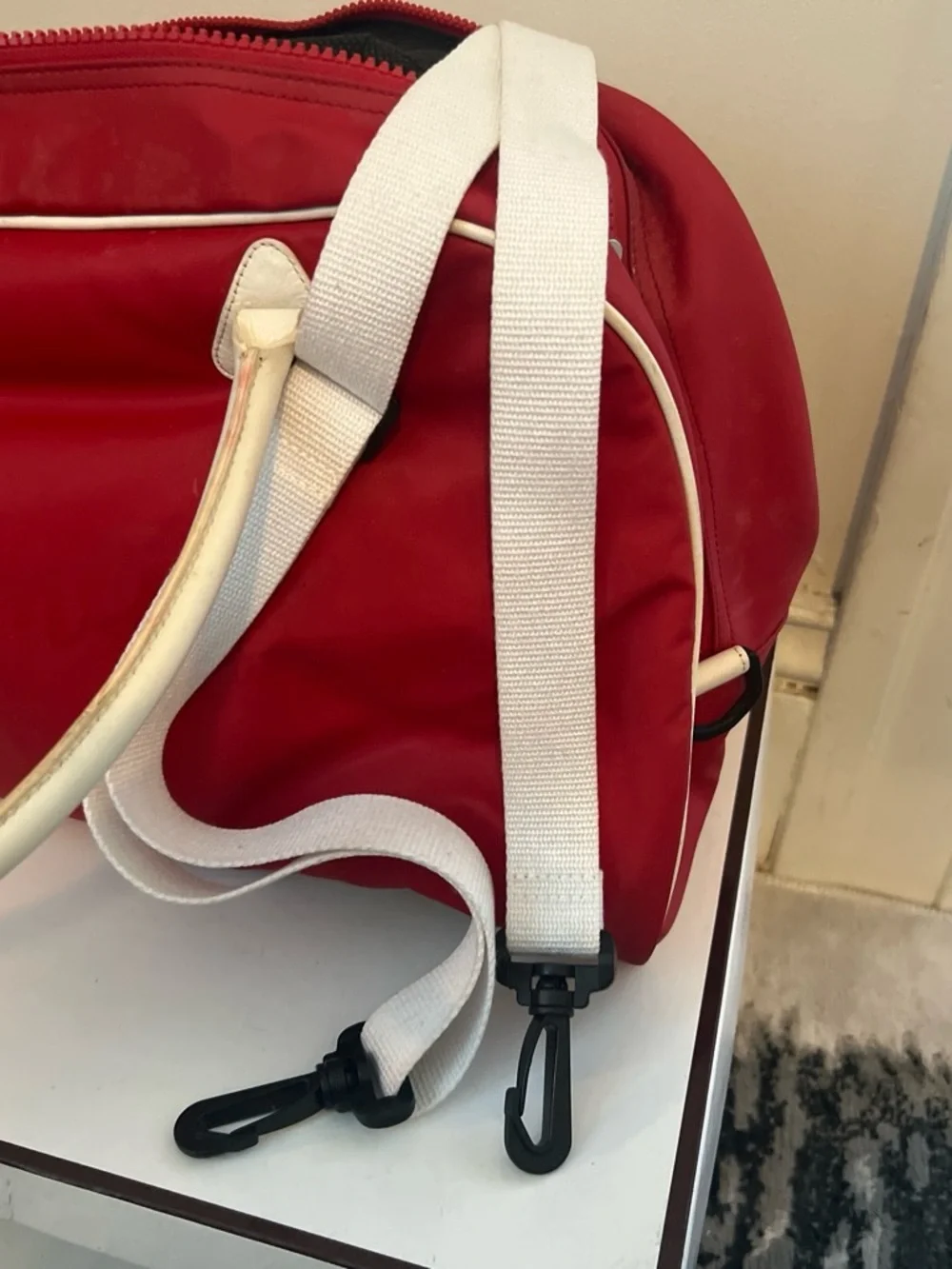 A/X Armani Exchange Black Backpack with White Strap